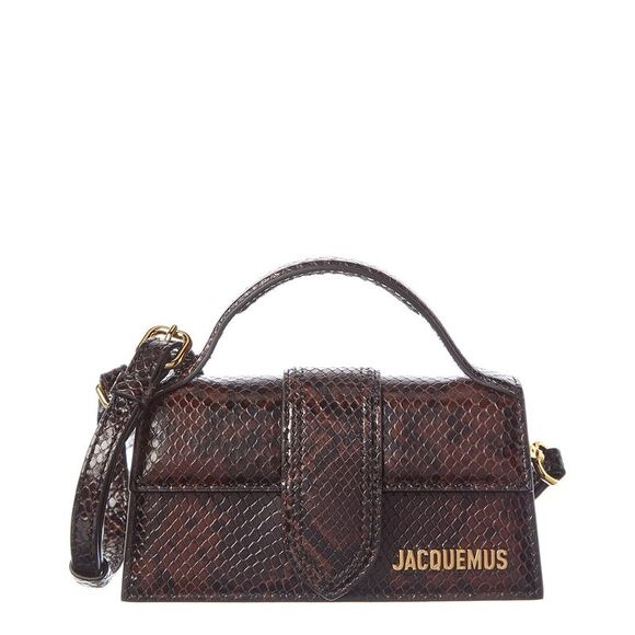 Jacquemus The Bambino Python-Embossed Leather Shoulder Bag, Brown - Picture 2 of 9